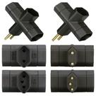 5 Benjamim T 3 Pinos + 5 Adaptador Plug 2 Pinos 10a Preto