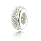 5 Berloque Separador Pedra Zirconia Branca P/ Pulseira Prata 5 Berloque Separador Pedra Zirconia Branca P/ Pulseira Prata