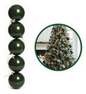 5 Bolas Grandes Árvore Natal 10cm Peroladas Luxo Enfeite Verde-escuro Perolado 5 Bolas Grandes Árvore Natal 10cm Peroladas Luxo Enfeite Verde-escuro Perolado