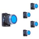 5 Botão Pulsador Luminoso Momentâneo Steck SLPRL4 Azul