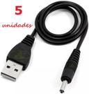 5 CABOS PARA ALIMENTAÇÃO ELÉTRICA DE TABLET / ROTEADOR / CÂMERA ENTRADA USB SAÍDA PINO REDONDO FINO 2,5mm