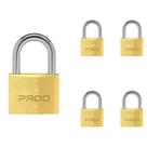 5 Cadeado Pado Tradicional 25mm Latão Maciço Autoblocável