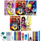 5 Caderno Hurricane Brochurão Capa Dura 96 Folhas+ 36 Itens