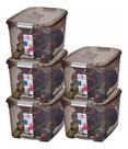5 Caixa Organizadora Brinquedo Objeto Roupas 29l Preto Sanremo