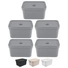 5 Caixa Organizadora Com Tampa Média Ou 36x27x24cm Quarto