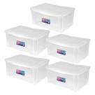 5 Caixa Organizadora Decorativa 65L Com Trava Transparente