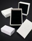 5 Caixas Branca Texturizada Luxo com Almofada Preta para Joias e Acessórios 5x8x2,5cm para Colar Brincos e Anel Premium