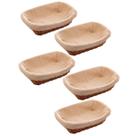 5 Cestos Porta Pão Plástico Rattan com Forro Lyor 24,5x17cm Folhados Bolo Retangular