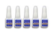 5 Cola Com Pincel Para Unhas 10g Tips Postiça Pedraria Jóias - Nail Glue