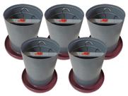 5 Comedouros Para Aves 5Kg Todo De Plástico Opusplast