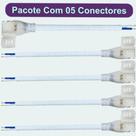 5 Conector Energia Fita Led Slim Rabicho Cabo Força Alimentação Fita LED Mangueira Chata Plug Fácil Instalação Bivolt 110 a 240v