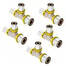 5 Conector Pex Te Tee Intermediario P/gas 16mm Multicamadas