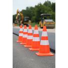 5 Cones Sinalização 50cm Laranja E Branco Segurança Trânsito