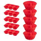 5 Conj Forma 6 Cupcake e Forma Espiral em Silicone Sortida