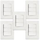 5 conjuntos 3 inter simples 10a-250v 4x2 br sleek margirius
