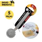 5 Cortador de Pastel Carretilha Corte e Fecha em Aço Inox para Cortar Massa e Pastel e Fechar Ideal 5 Cortador de Pastel Carretilha Corte e Fecha em Aço Inox para Cortar Massa e Pastel e Fechar Ideal