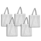 5 Ecobags Lisas Algodão Cru Bolsa Sacola Ecológica Grande 40x35