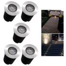 5 Embutido Solo 1w Balizador Led Blindado Ip67 Inox Spot Chão Piso
