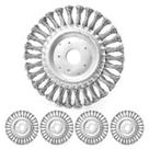 5 Escovas De Aço Inox Circular Rotativa Trançada 6" 150mm