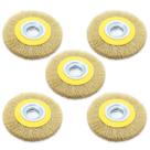 5 Escovas Rotativa Circular Latonada 6X 3/4" P/ Motoesmeril