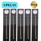 5 Espátula Unha Cutícula Manicure Raspador Empurrador INOX
