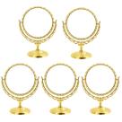5 Espelhos de Mesa Princesa P/ Maquiagem 360g Dourado Redondo 5 Espelhos de Mesa Princesa P/ Maquiagem 360g Dourado Redondo