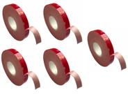 5 Fitas Dupla Face 3m Vermelha 5 Mts X 11 Mm Largura