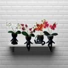 5 Flores Orquídeas Rosa Artificiais Silicone Para Sala Festa e Eventos