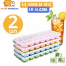 5 Formas de Gelo Silicone Sem Tampa Rígida Fundo Flexivel Retangular 14 Cubos Multiuso Lavável