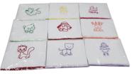 5 fraldinha de boca bordada 33x33cm com crochê pinte e borde