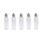5 Frascos Tampa Push 100ml Viagem Skincare Shampoo Sabonete