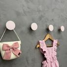 5 Ganchos de parede infantil menina decoração bola rosa boho