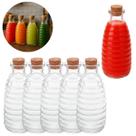 5 Garrafas de Vidro Colmeia Tampa Rolha P/ Bebidas 270ml