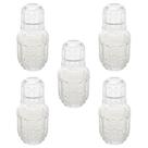 5 Garrafas Moringa de Vidro 500ml com Copo Tampa 145ml Lyor Faces para Bares Restaurantes