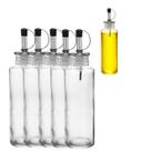 5 Garrafas para Azeite Vidro 165ml com Dosador Preciso