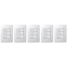 5 Kit Interruptor C/ Placa 3m Simples Branco 250v Pialplus