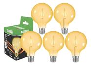 5 Lâmpada Filamento Led 3w Globo Retro Vintage G95 Taschibra