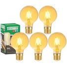 5 Lâmpada Filamento Led 4w G80 Âmbar Branco-quente 3000k