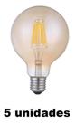 5 Lampada Globo Filamento Led Ambar 4w Vintage E27 Ali72