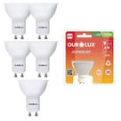 5 Lâmpada Led Dicroica Gu10 Bivolt 4w 2700k Luz Quente Forte