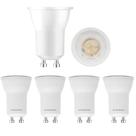 5 Lâmpada Mini Dicroica LED MR11 4W GU10 3000K 300lm Branco Quente