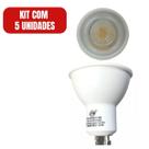 5 Lâmpadas Dicroica Spot Led Bivolt 4,8w Branco Frio 6500k