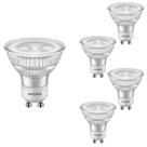 5 Lâmpadas Led Bivolt 4.8w Philips Dicroica Luz Quente Gu10
