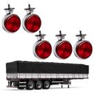 5 Lanternas Cromadas Bojuda Foguinho Rubi Carreta Rubi