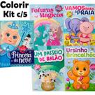 5 Livros Colorir Grandes Menina Pintar Princesas Desenhos