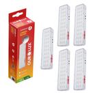 5 Luminária Emergência 30 Leds Recarregável Portátil 6500k