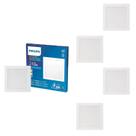 5 Luminária Plafon Led 24w Sobrepor Philips 4000k 30x30 Biv