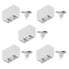 5 Luminária Sobrepor P/ 2 Lâmpada Boxit + 2 Lâmpada AR111 12W 4000K