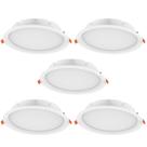5 Luminárias Led De Embutir Redonda 3000k Ledvance 7021286