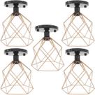 5 Lustres Teto Plafon Industrial Aramado Cálice Retrô Luminária Sobrepor Vintage Agp Ilumini 5 Lustres Teto Plafon Industrial Aramado Cálice Retrô Luminária Sobrepor Vintage Agp Ilumini